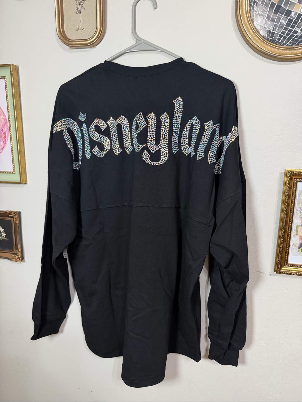 Disney Black Long-Sleeve Shirt with Rhinestone Disneyland Script